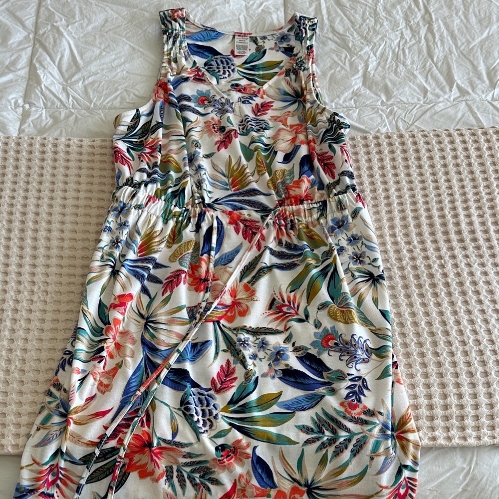 West Loop Tropical Escape Multicolor Floral Tank dress size medium